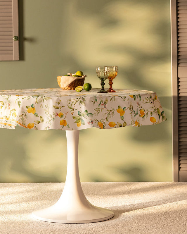 Durable PVC Round Tablecloth - Stylish & Easy Care Dining