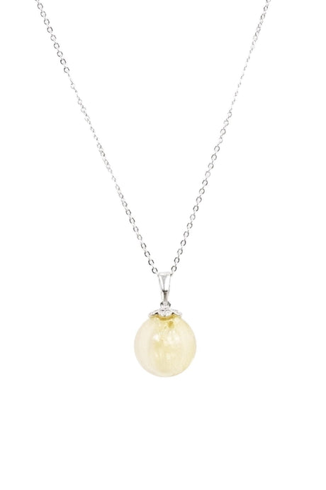 Premium Scented Glass Ball Necklace Yellow Aroma Diffuser Pendant
