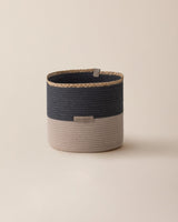 Rosévie Woven Storage Basket - Cotton Rattan Blend, Grey Beige