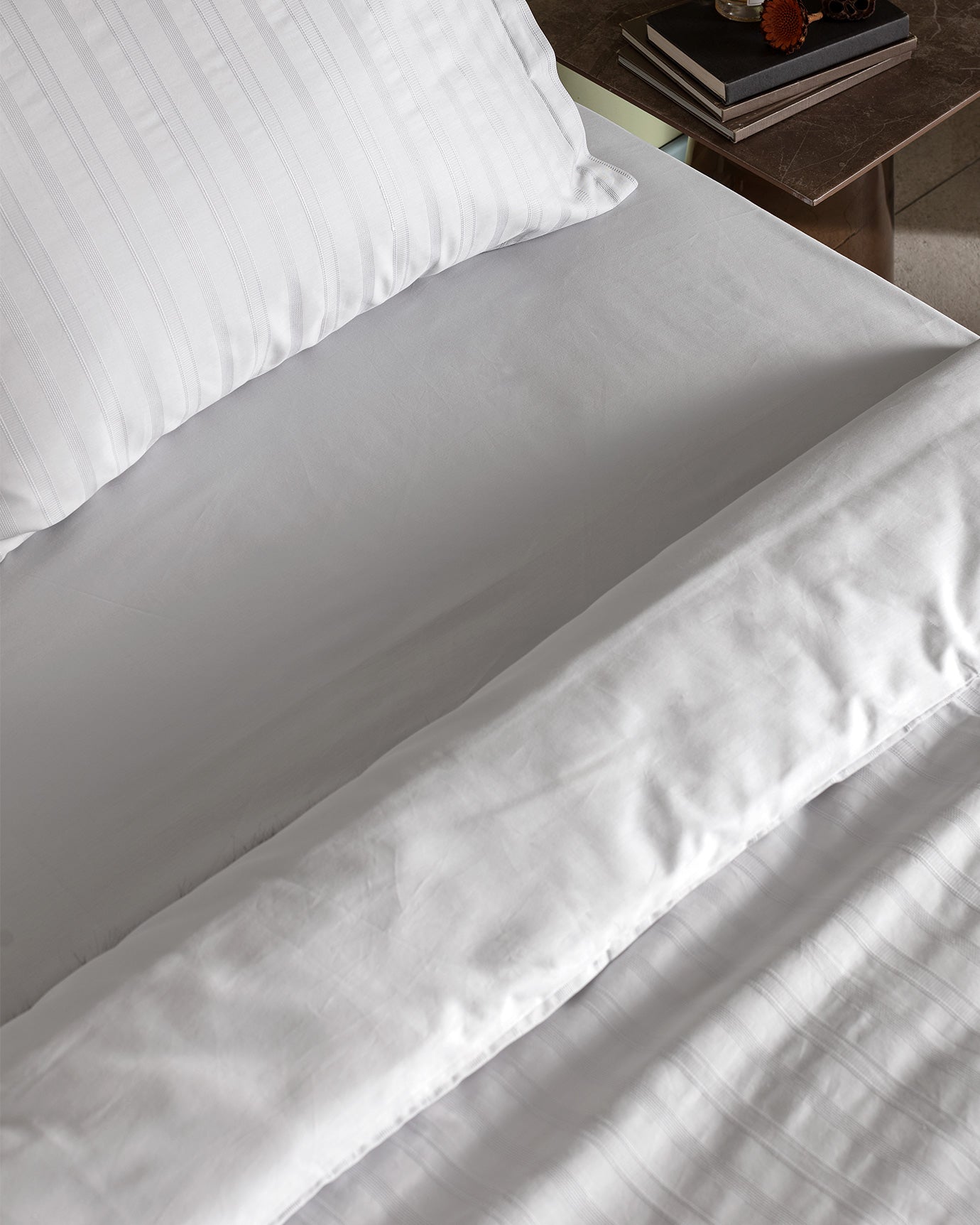 King Size 100% Cotton Dobby Weave Bedding Set - Light Grey