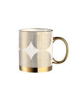 New Bone China 2-Piece Cup Set - Aere Gold Accent Design