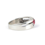 Premium 925 Sterling Silver Red Stone Couple Ring