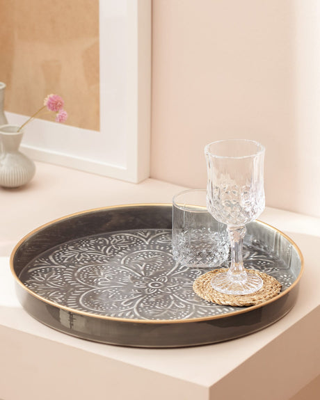 Sleek Metal Serving Tray - Modern Minimalist Design