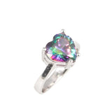 925 Sterling Silver Mystic Topaz Ring - Enchanting Heart Gemstone