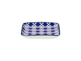 New Bone China Square Plate - Elegant Rêve Bleu Blue Dream Motif
