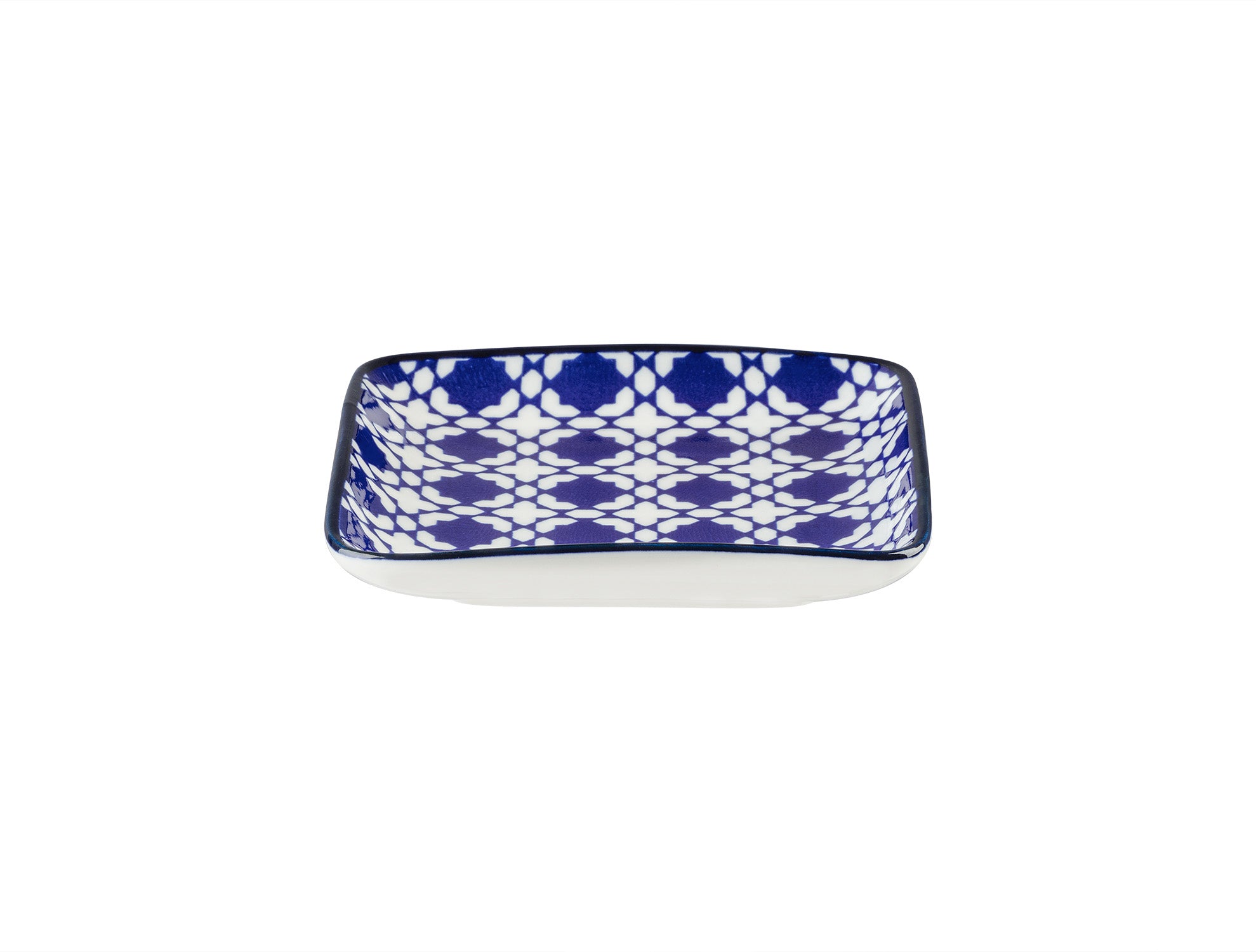 New Bone China Square Plate - Elegant Rêve Bleu Blue Dream Motif