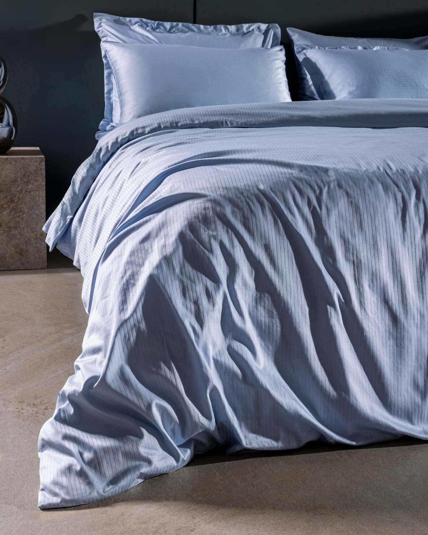 100% Cotton Sateen Double Duvet Cover Set - Striped, 300 TC