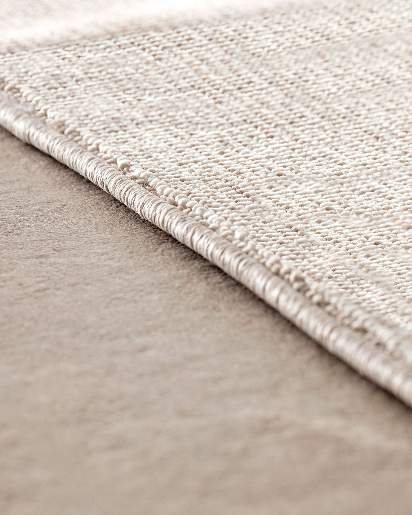 Alfombra de Polipropileno - Beige con Bordes con Flecos