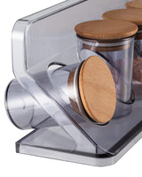 4-Piece Spice Jar Set - Smoke Grey Kitchen Seasoning Organizer