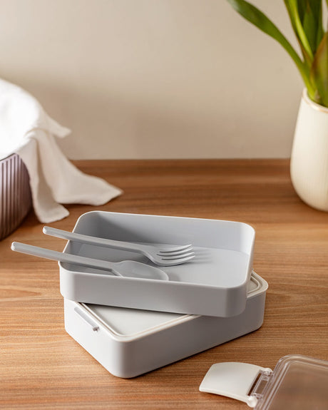 Portable Lunch Box with Spoon - Reusable Food Container