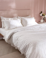 100% Cotton Double Duvet Cover Set - Embroidered Saule Collection