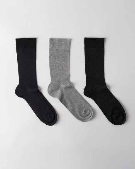 Viscose Blend Men's Ankle Socks 3-Pack - Anthracite/Grey