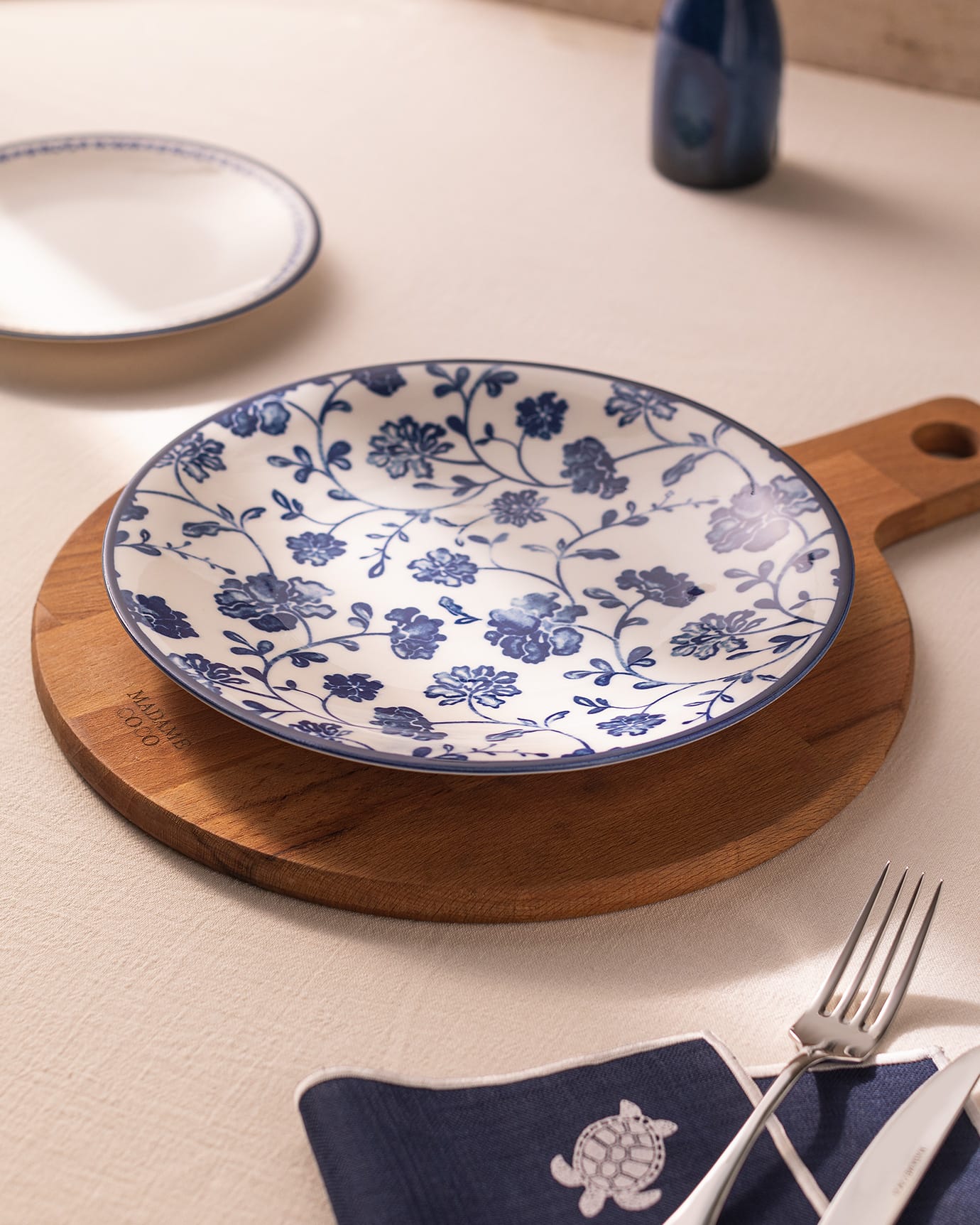 New Bone Serving Plate - Rêve Bleu Floral Design