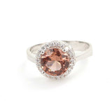 925 Sterling Silver Round Zultanite Ring with Zircon Accents