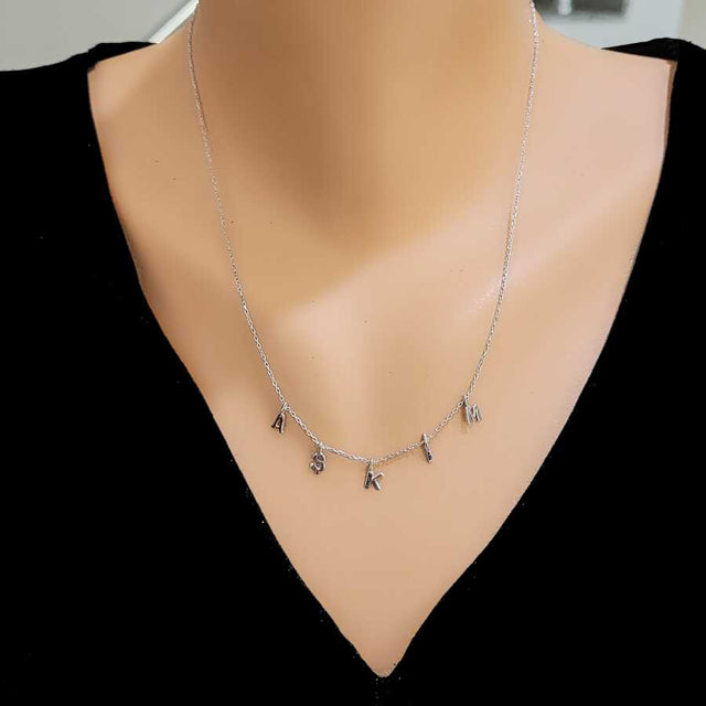 Sterling Silver 'My Love' Engraved Necklace - Personalized Name
