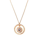 Sterling Silver Evil Eye Hoop Necklace - Zircon Gemstone