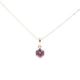 925 Sterling Silver Amethyst Floral Pendant Necklace - Delicate Design