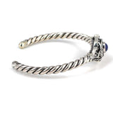 Sterling Silver Lapis Lazuli Filigree Bangle - Handcrafted Twisted Design