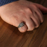 Sterling Silver Oxidized Knight Ring - Distinctive Style