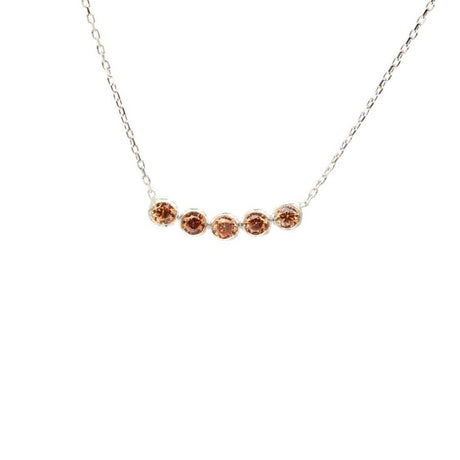 Premium 925 Sterling Silver 5 Row Water Path Citrine Necklace