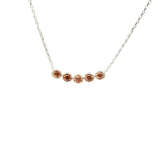 Premium 925 Sterling Silver 5 Row Water Path Citrine Necklace