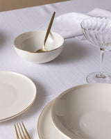New Bone China 24-Piece Dinner Set - White & Gold Mirage