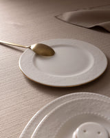 New Bone China 6-Person Dinnerware Set - Elegant White & Gold