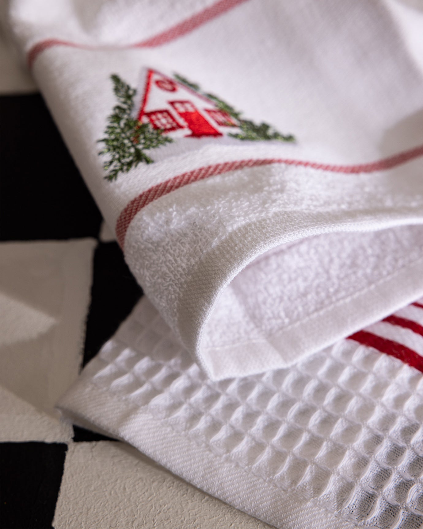 100% Cotton Kitchen Towel Set - Absorbent & Soft 2-Piece