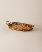 Versatile Plastic Oval Serving Tray - Natural Modern Design