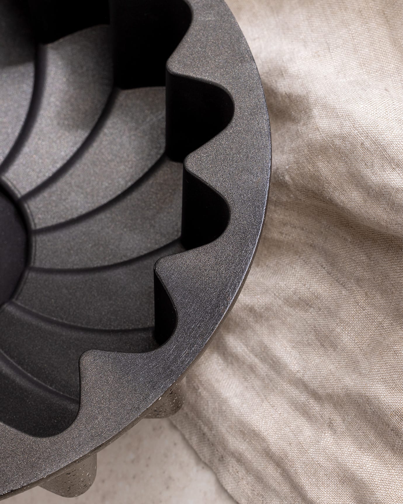 Non-Stick Fluted Cake Pan - Taupe for Easy Release Baking