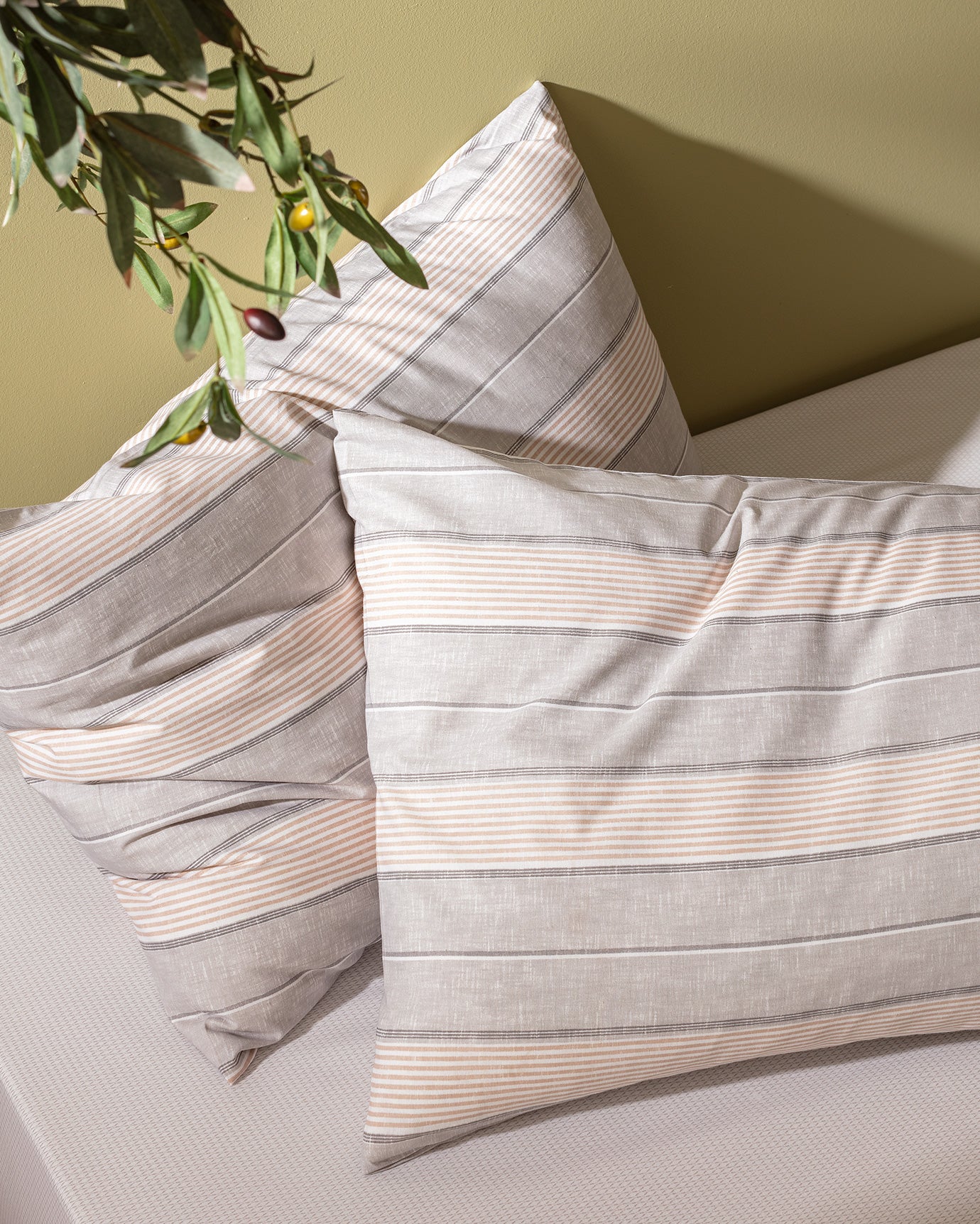 Marc Design Twin Cotton Printed Bedding Set - Grey & Beige