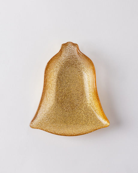 Elegant Glass Decorative Plate - Grelot Gold Finish