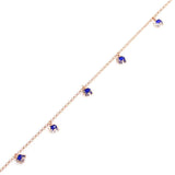 Sterling Silver Enamel Elephant Anklet - Delicate Charm Design