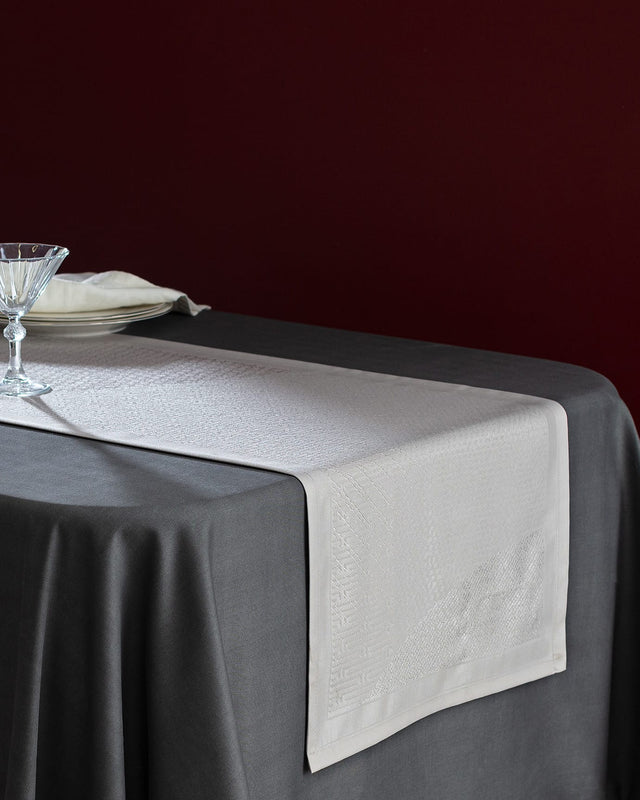 Durable Polyester Table Runner - Sophisticated Bourdon Weave