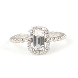 Bague baguette en argent sterling de qualité supérieure