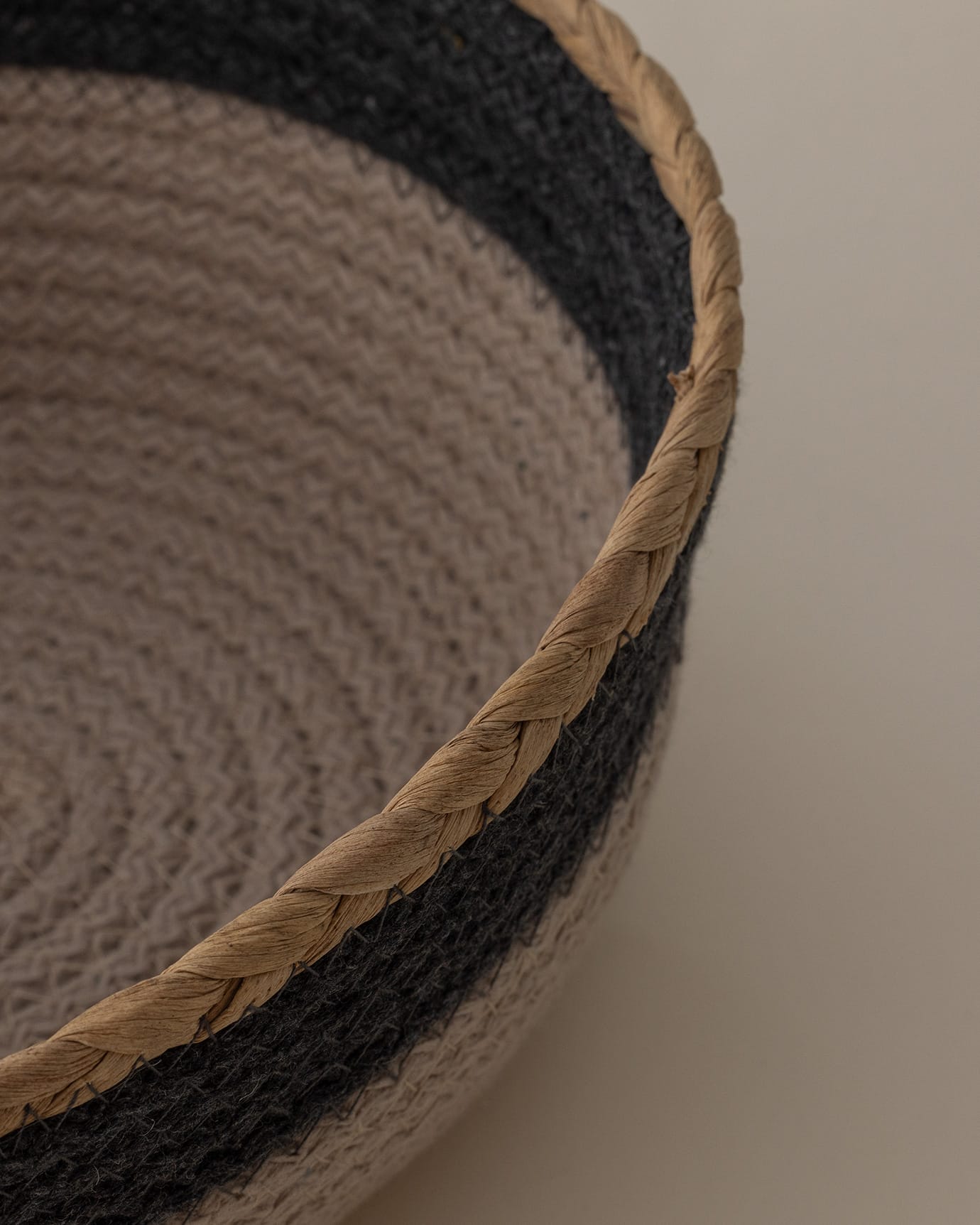 Panier de rangement ovale - Bac d'organisation maison gris et beige