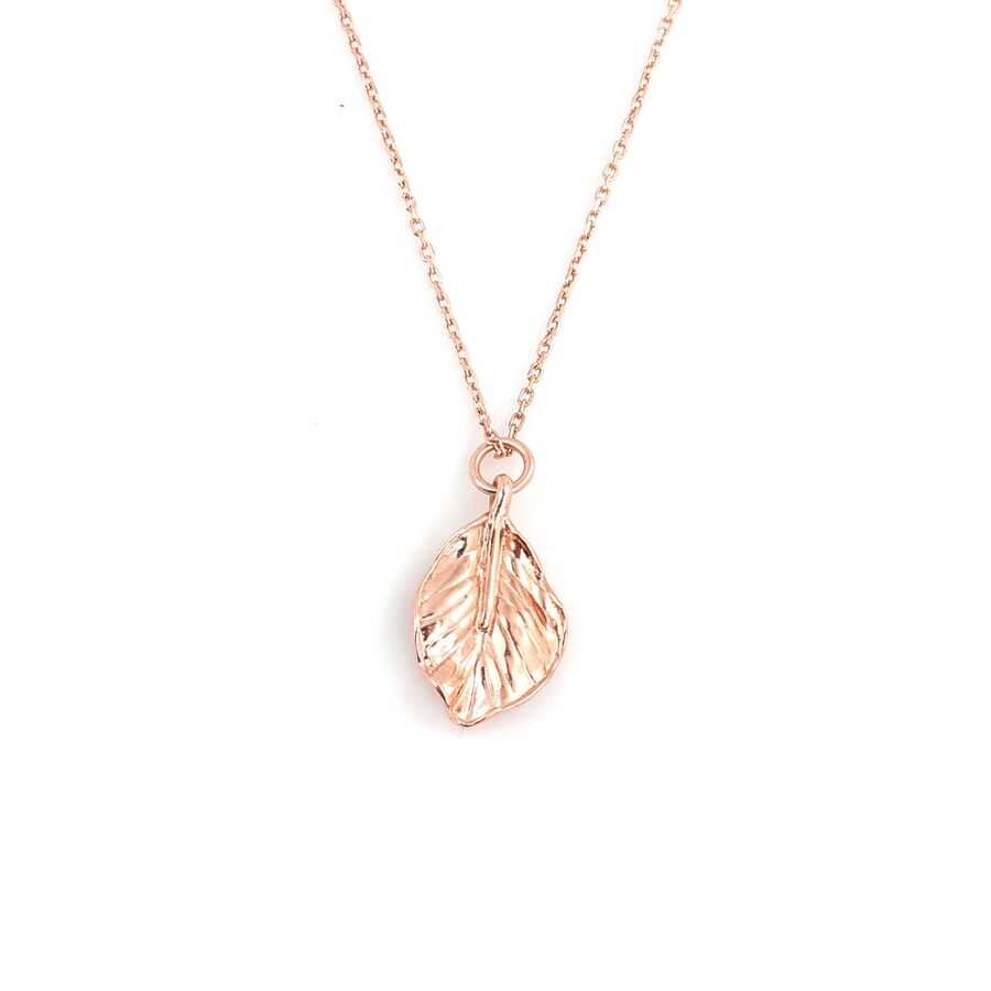 Sterling Silver Leaf Charm Necklace - Delicate Nature Design