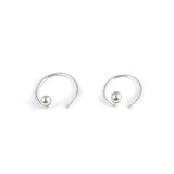 925 Sterling Silver Hoop Earrings - Minimalist Round Ball Design