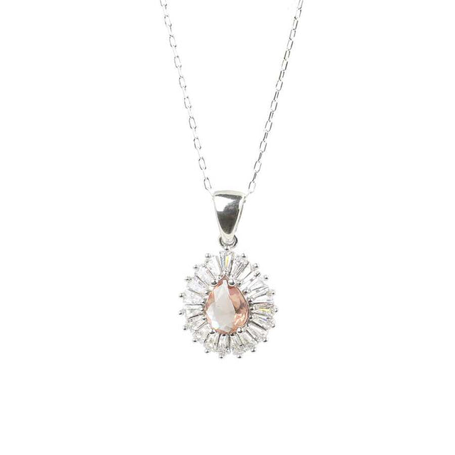 Premium 925 Sterling Silver Drop Zultanite Baguette Necklace