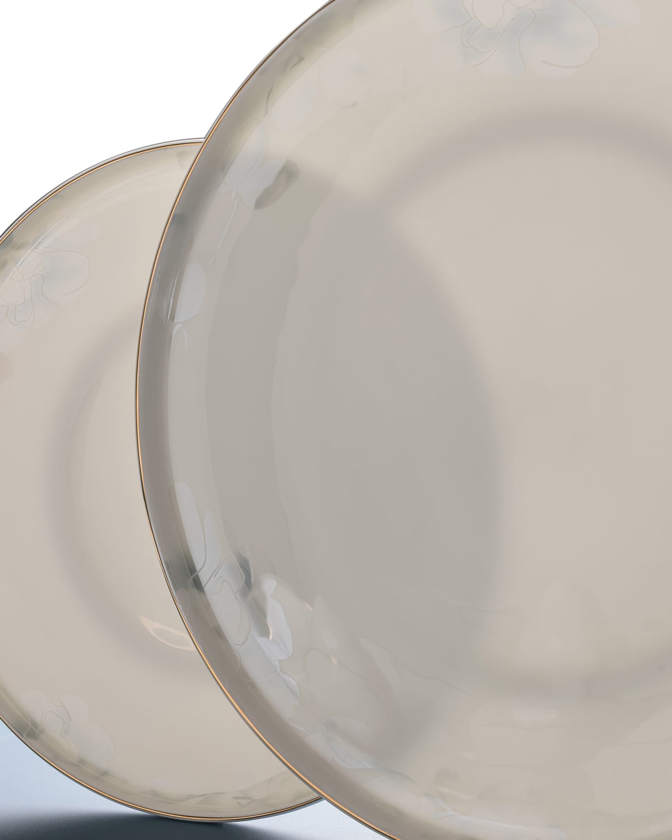 Fine Bone Porcelain 12-Person Dinner Set - White & Light Blue