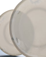 Fine Bone Porcelain 12-Person Dinner Set - White & Light Blue