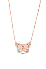 Premium Sterling Silver Butterfly Garden Necklace White