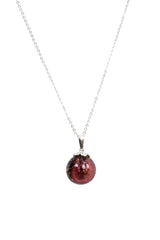 Scented Glass Globe Pendant Necklace - Plum Aroma Diffuser