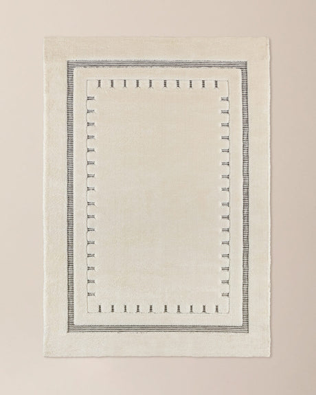 Polyester & Polypropylene Area Rug - Cream Fanette Design