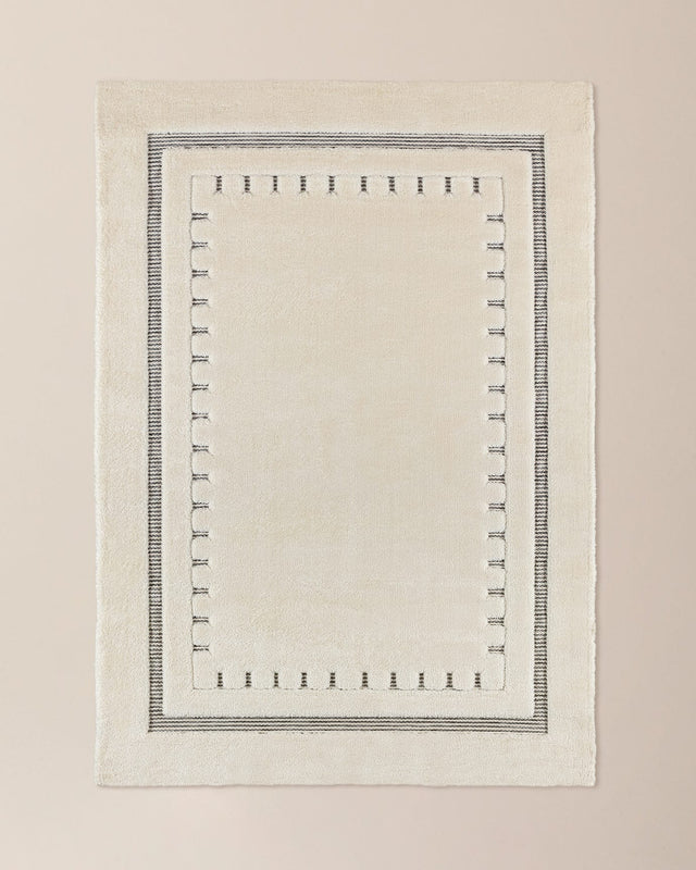 Polyester & Polypropylene Area Rug - Cream Fanette Design