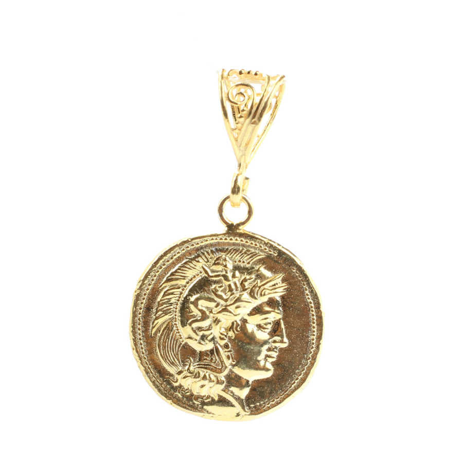 Premium 925 Sterling Silver Alexander Head Medallion Pendant