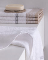 4-Pack Cotton Hand Towel Set - Beige & Gray
