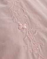 Blush Pink 100% Cotton Embroidered Full/Queen Duvet Cover Set