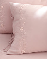 Blush Pink 100% Cotton Embroidered Full/Queen Duvet Cover Set