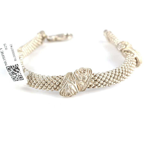 925 Sterling Silver Jessica Chain Rose Bracelet - Elegant Floral Design